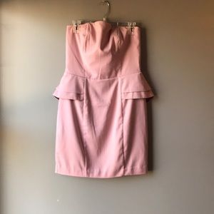 Strapless Pink Peplume Dress